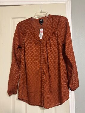 Bobeau rust orange cami blouse 2 pc NWT